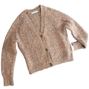 Stitches and Stripes Polyester Wool Pink MultiColor Grandpa Cardigan Sz Large